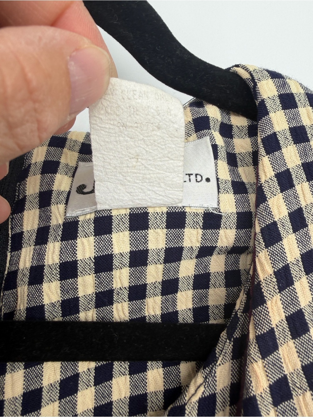 Vintage J.B.S. LTD Gingham Sailor Collar Maxi Dress Size 12 - Picture 6 of 7